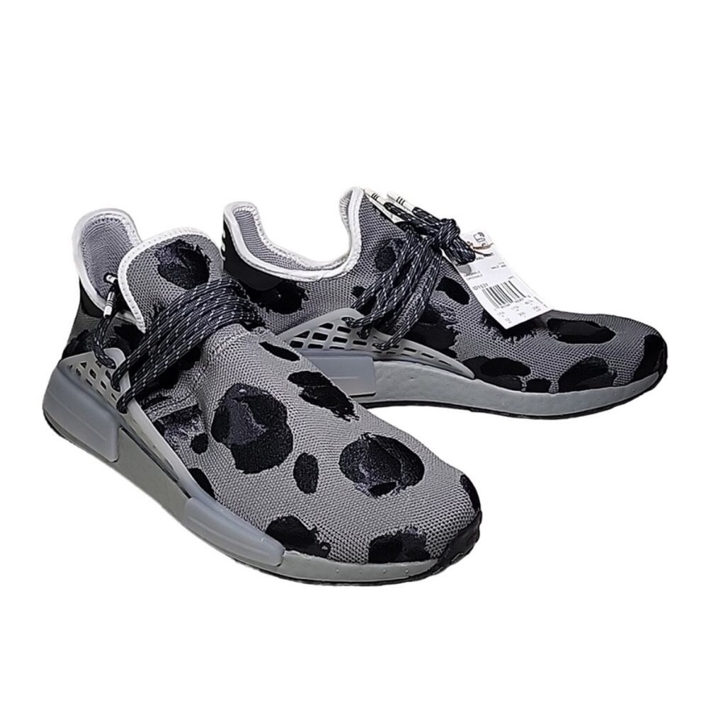 Adidas Pharrell x NMD Human Race Animal Print Ash Grey Sneakers Men's 7.5 NWT